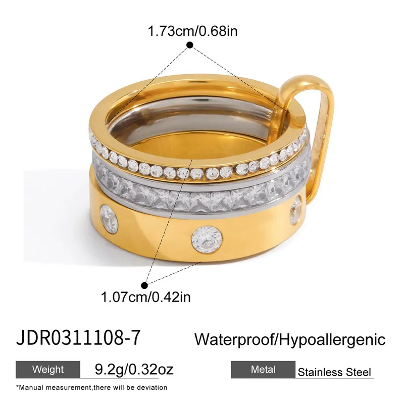 Noor-e-Zar Triple Luxe Ring - Image 2